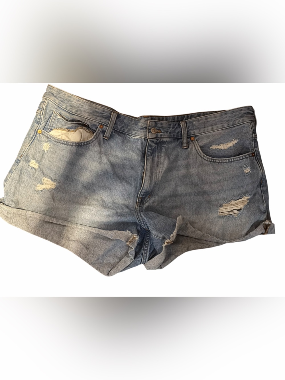 Madewell🌟 Distressed by Design Light Denim Jean Shorts🌟No Defects🌟